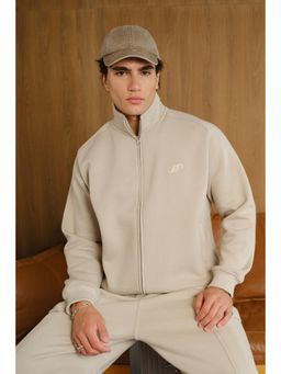Bonkers Corner - Beige High Neck Zipper Jacket