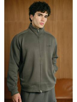 Bonkers Corner - Olive High Neck Zipper Jacket