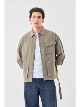 Snitch - Brown Solid Full Sleeves Regular Casual Jacket
