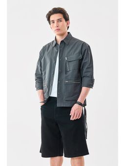 Snitch - Grey Solid Full Sleeves Regular Casual Jacket