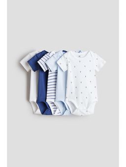 H&M - Boys|Girls White 5-pack cotton bodysuits