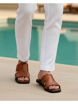 Alberto Torresi - Mens Brown Textured Sandals