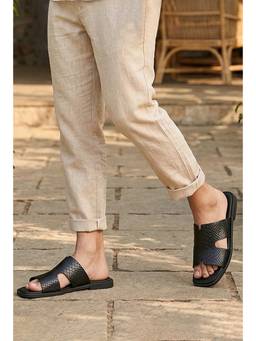 Alberto Torresi - Mens Black Textured Sandals