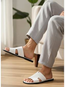 Alberto Torresi - Mens White Textured Sandals