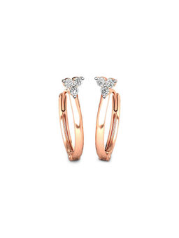 Candere by Kalyan Jewellers - 18K BIS Hallmark Rose Gold and I2GH Diamond Earrings