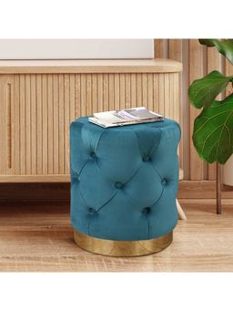 HomeTown - Chester Fabric Ottomans in Emerald Colour