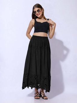 SHOWOFFFF - Women's Black Maxi Skirt