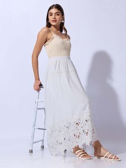 SHOWOFFFF - Women's White Maxi Skirt