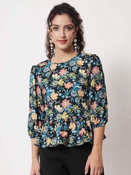 Beatnik - Women's Black Peplum Top