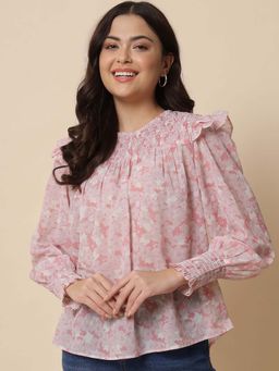 Beatnik - Pink Cinched Waist Top
