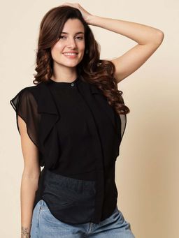 Beatnik - Black Peasant Top