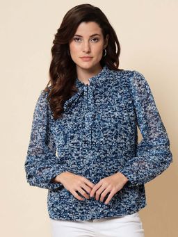 Beatnik - Blue Peasant Top