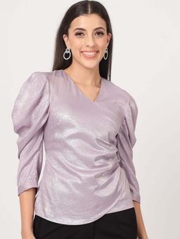 Beatnik - Silver Draped Top