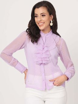 Beatnik - Medium Orchid Purple Shirt Style Top