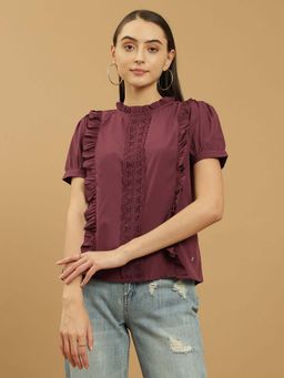 Beatnik - Maroon Blouson Top