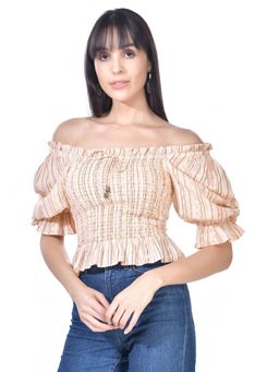 Beatnik - Beige Crop Top