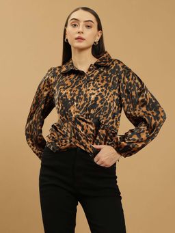 Beatnik - Brown Crop Top