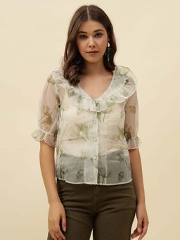 Beatnik - Green Shirt Style Top