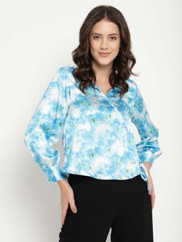 Beatnik - Blue Wrap Top