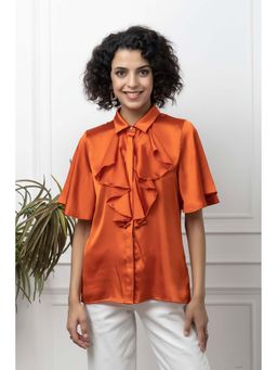 Beatnik - Orange Shirt Style Top