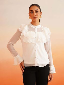 Beatnik - White Shirt Style Top