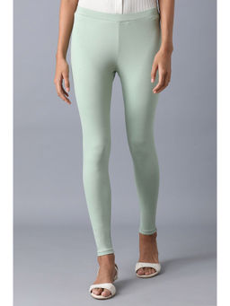 W - Green Solid Leggings