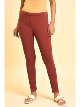 W - Red Solid Leggings
