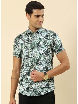 Monte Carlo - Green Printed Regular Fit Shirt