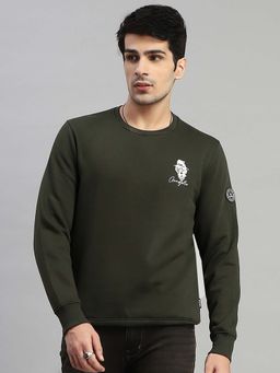 Rock.it - Olive Printed Regular Fit Sweatshirt