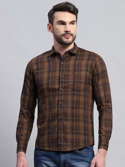 Monte Carlo - Brown Checks Regular Fit Shirt
