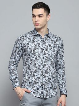 Monte Carlo - Grey Printed Regular Fit Shirt