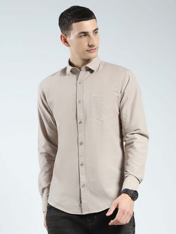 Rock.it - Beige Solid Regular Fit Shirt