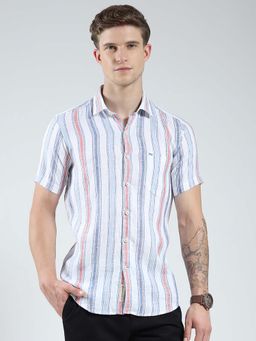 Monte Carlo - Blue Stripes Regular Fit Shirt
