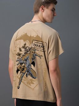 Bewakoof - Official DC Men's Ginger Root Brown Insane Graphic Printed Square Fit Vest