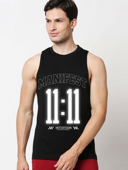 Bewakoof - Black Typography Oversized Fit Vest