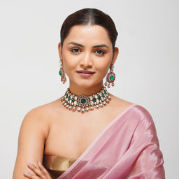 Beryachi - Gulposh Polki Necklace Set