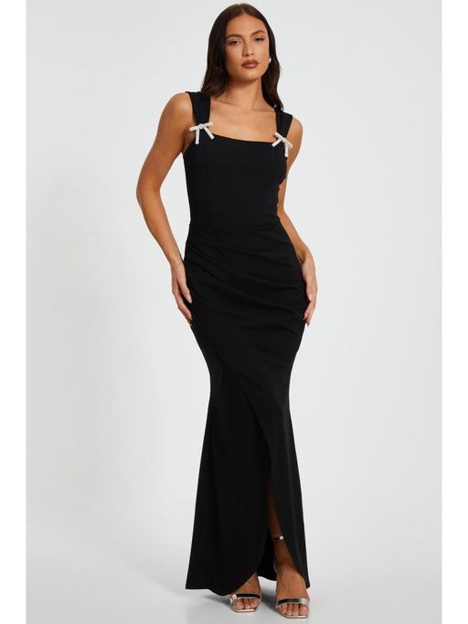 quiz dresses Buy Quiz Clothing Women Black Polyester Solid Dress (XS) Online