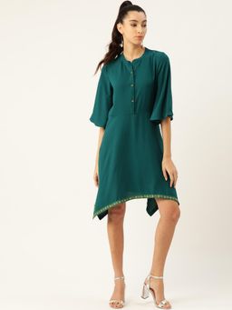 Dodo & Moa - Women Green Polyester Solid Dress