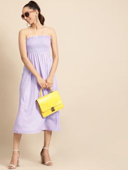 Dodo & Moa - Women Lavender Polyester Solid Dress