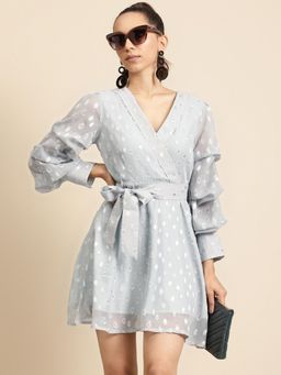 Dodo & Moa - Women Grey Polyester Woven Dress