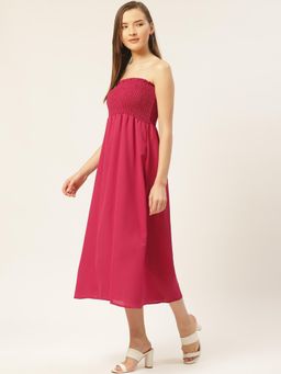 Dodo & Moa - Women Magenta Polyester Solid Dress