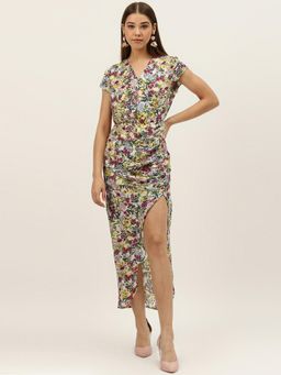 Dodo & Moa - Women Multi-Color Polyester Floral Dress
