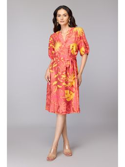 TAMISKA BY NARENDRA KUMAR - Women Multi-Color Viscose Rayon Self Design Dress