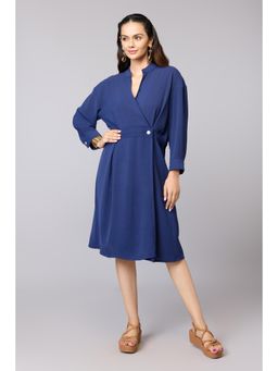 TAMISKA BY NARENDRA KUMAR - Women Blue Polyester Solid Dress