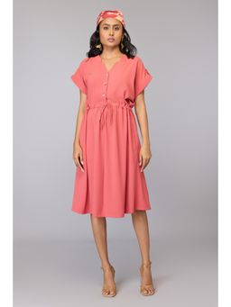 TAMISKA BY NARENDRA KUMAR - Women Pink Polyester Solid Dress