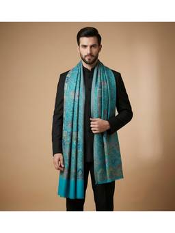 MUFFLY - Men Multicolour Patchwork Kani Jacquard Wool Blend Shawl
