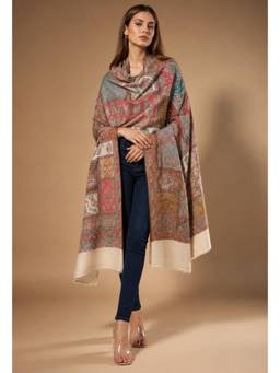 MUFFLY - Kani Woven Patchwork Paisley Pattern Wool Blend Stole
