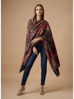 MUFFLY - Bamboo Silk Kashmiri Paisley Jamawar Printed Stole