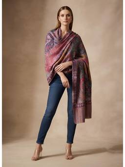 MUFFLY - Bamboo Silk Kashmiri Paisley Jamawar Printed Stole