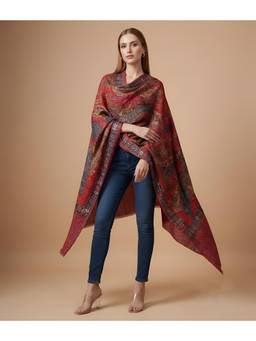 MUFFLY - Bamboo Silk Kashmiri Paisley Jamawar Printed Stole